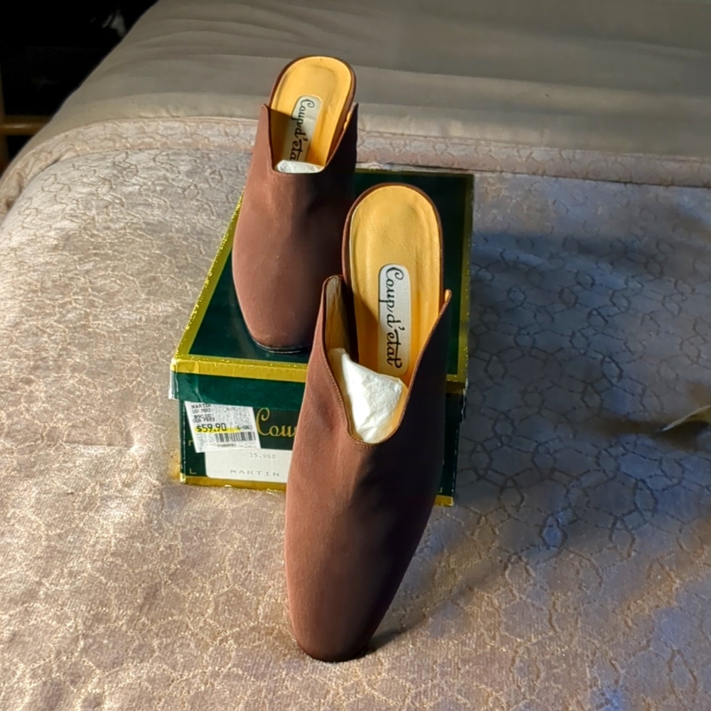 Brown Suede Mules